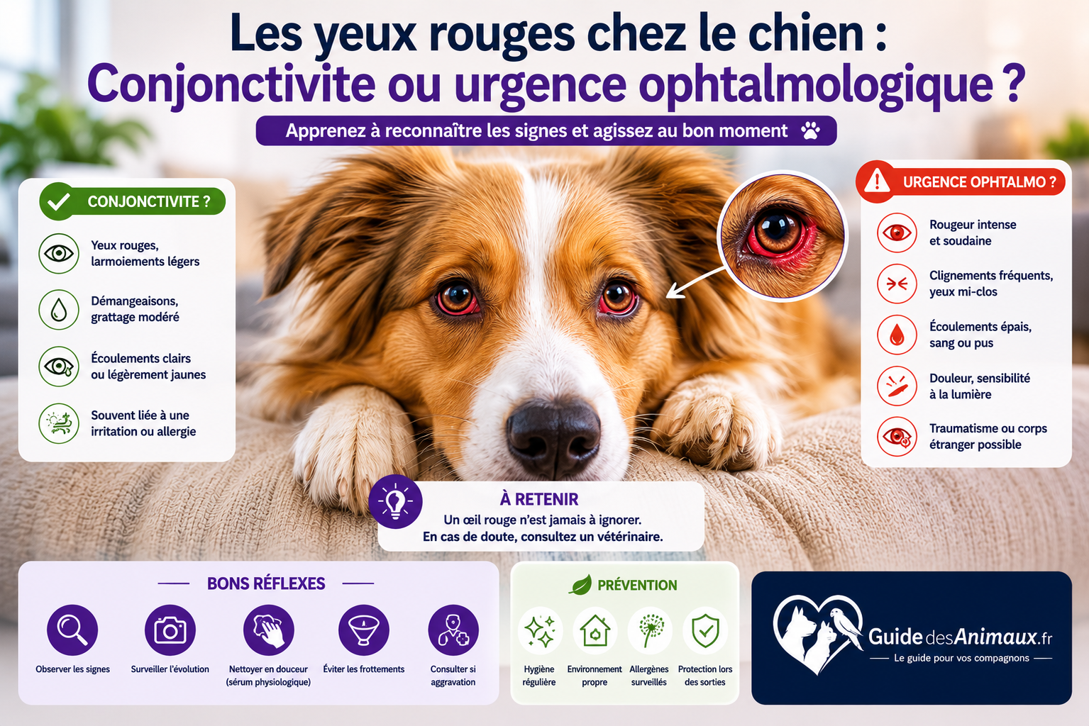 Les yeux rouges chez le chien : Conjonctivite ou urgence ophtalmologique ?