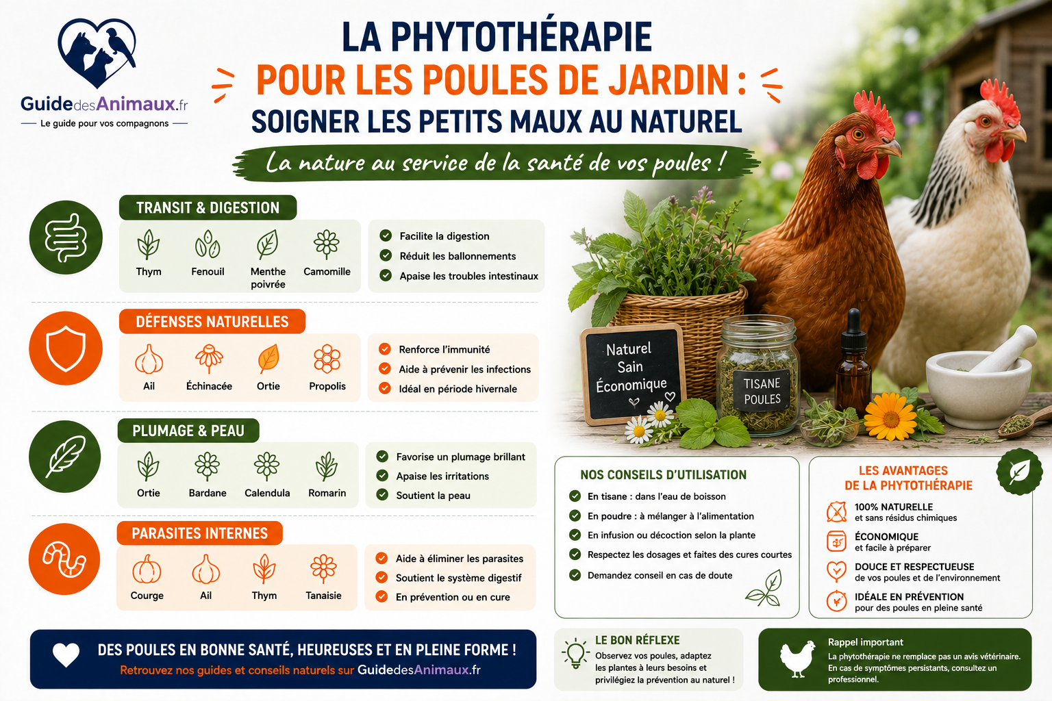 La phytothérapie pour les poules de jardin : Soigner les petits maux au naturel