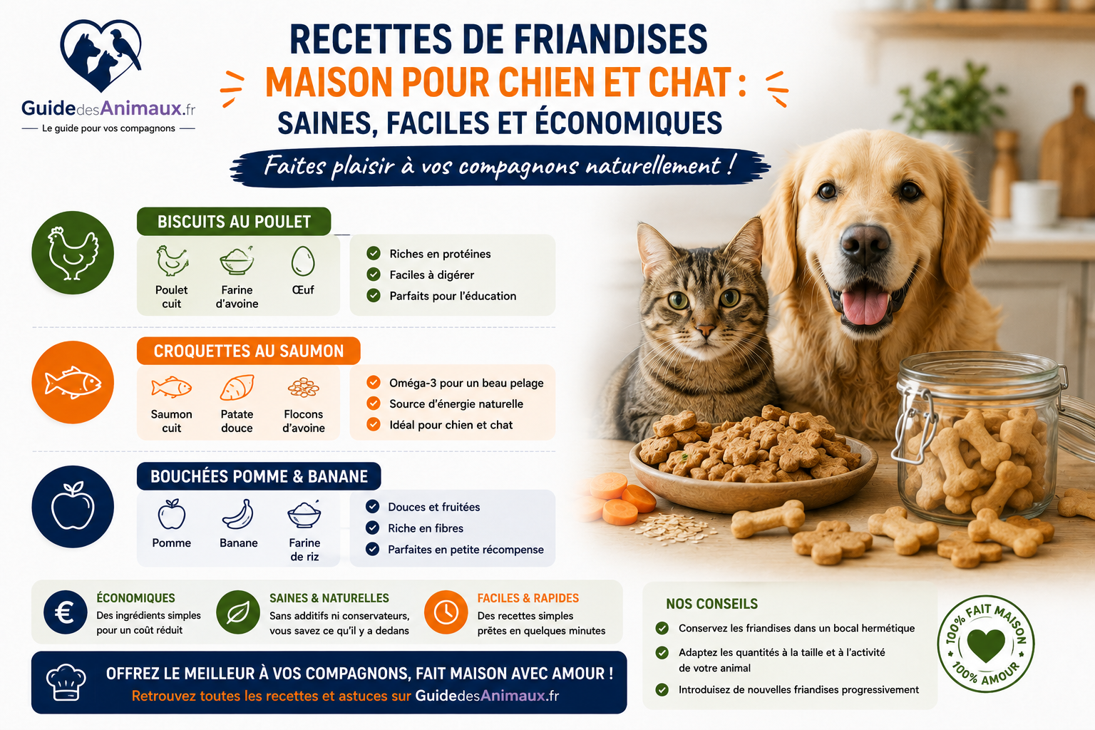 Recettes de friandises maison pour chien et chat : saines, faciles et économiques
